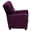 Microfiber Kids Recliner Chair - Cup Holder, Purple - FLSH-BT-7950-KID-MIC-PUR-GG