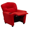 Microfiber Kids Recliner Chair - Cup Holder, Red - FLSH-BT-7950-KID-MIC-RED-GG