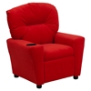 Microfiber Kids Recliner Chair - Cup Holder, Red - FLSH-BT-7950-KID-MIC-RED-GG