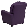 Upholstered Kids Recliner Chair - Cup Holder, Purple - FLSH-BT-7950-KID-PUR-GG