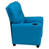 Upholstered Kids Recliner Chair - Cup Holder, Turquoise - FLSH-BT-7950-KID-TURQ-GG
