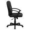 Leather Executive Swivel Office Chair - Mid Back, Black - FLSH-BT-8075-BK-GG