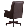 Leather Executive Swivel Office Chair - High Back, Pillow Back, Brown - FLSH-BT-9025H-2-BN-GG