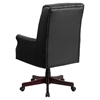Leather Executive Swivel Office Chair - High Back, Pillow Back, Black - FLSH-BT-9025H-2-GG