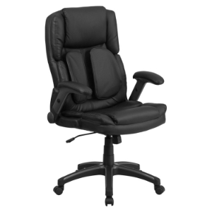Leather Executive Swivel Office Chair - Extreme Comfort High Back, Black 