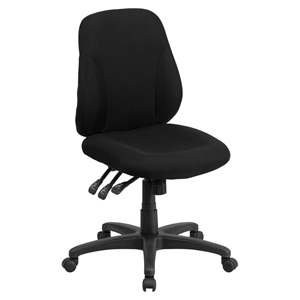 Fabric Task Chair - Mid Back, Multi Functional, Black 