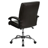 Leather Swivel Chair - Mid Back, Brown - FLSH-BT-9076-BRN-GG
