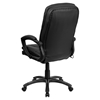 Massaging Leather Executive Swivel Office Chair - High Back, Black - FLSH-BT-9585P-GG