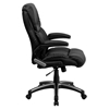 Leather Executive Swivel Office Chair - High Back, Black, Height Adjustable - FLSH-BT-9896H-GG