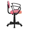 Swivel Task Chair - with Arms, Swirl Printed Pink - FLSH-BT-OLY-A-GG