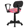 Swivel Task Chair - with Arms, Swirl Printed Pink - FLSH-BT-OLY-A-GG