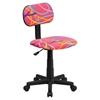 Swivel Task Chair - Swirl Printed Pink - FLSH-BT-OLY-GG