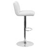 Faux Leather Adjustable Height Barstool - White - FLSH-CH-112010-WH-GG