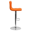 Faux Leather Barstool - Orange, Button Tufted, Adjustable Height - FLSH-CH-112080-ORG-GG