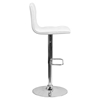 Faux Leather Barstool - White, Button Tufted, Adjustable Height - FLSH-CH-112080-WH-GG