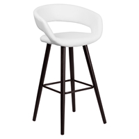 Brynn Series Barstool - Faux Leather, White