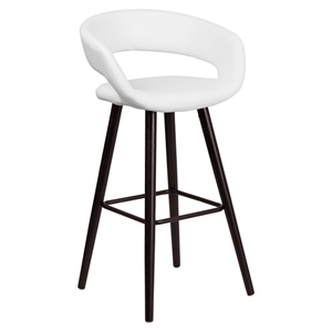 Brynn Series Barstool - Faux Leather, White 