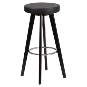 Trenton Series 29" Barstool - Faux Leather, Black 