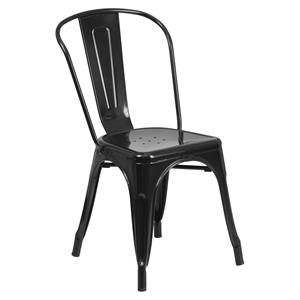 Metal Stackable Chair - Black 
