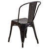 Metal Stackable Chair - Black Antique Gold - FLSH-CH-31230-BQ-GG