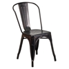 Metal Stackable Chair - Black Antique Gold - FLSH-CH-31230-BQ-GG