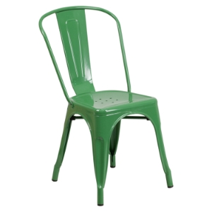 Metal Stackable Chair - Green 