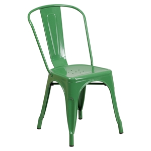 Metal Stackable Chair - Green 