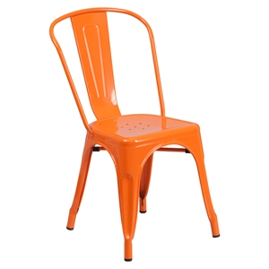 Metal Stackable Chair - Orange 