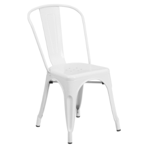 Metal Stackable Chair - White 