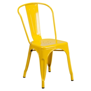 Metal Stackable Chair - Yellow 