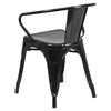 Metal Chair - with Arms, Black - FLSH-CH-31270-BK-GG