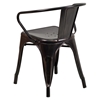 Metal Chair - with Arms, Black Antique Gold - FLSH-CH-31270-BQ-GG