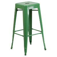 30" Backless Metal Barstool - Green