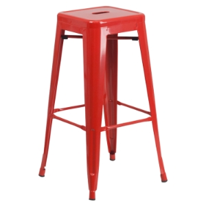 30" Backless Metal Barstool - Red 