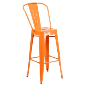 30" Metal Barstool - Orange 