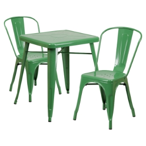 3 Pieces 23.75" Square Metal Bar Set - Green 