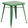 3 Pieces 23.75" Square Metal Bar Set - Arm Chairs, Green - FLSH-CH-31330-2-70-GN-GG