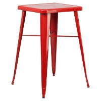 23.75" Square Metal Table - Bar Height, Red