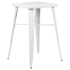 3 Pieces Square Metal Bar Set - White, Backless Barstools - FLSH-CH-31330B-2-30SQ-WH-GG