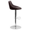 Adjustable Height Barstool - Bucket Seat, Faux Leather, Brown - FLSH-CH-82028-MOD-BRN-GG