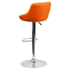 Adjustable Height Barstool - Bucket Seat, Orange, Faux Leather - FLSH-CH-82028A-ORG-GG