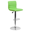 Adjustable Height Barstool - Faux Leather, Green - FLSH-CH-92023-1-GRN-GG