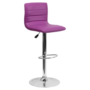 Adjustable Height Barstool - Faux Leather, Purple 