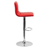 Adjustable Height Barstool - Faux Leather, Red - FLSH-CH-92023-1-RED-GG