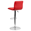 Adjustable Height Barstool - Faux Leather, Red - FLSH-CH-92023-1-RED-GG