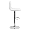 Adjustable Height Barstool - Faux Leather, White - FLSH-CH-92023-1-WH-GG