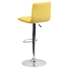 Adjustable Height Barstool - Faux Leather, Yellow - FLSH-CH-92023-1-YEL-GG