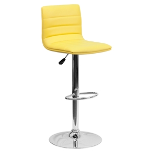 Adjustable Height Barstool - Faux Leather, Yellow 