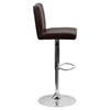 Adjustable Height Barstool - Brown, Faux Leather - FLSH-CH-92066-BRN-GG