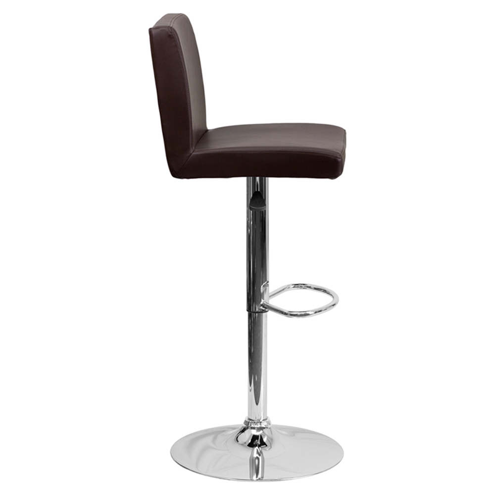 Adjustable Height Barstool - Brown, Faux Leather | DCG Stores